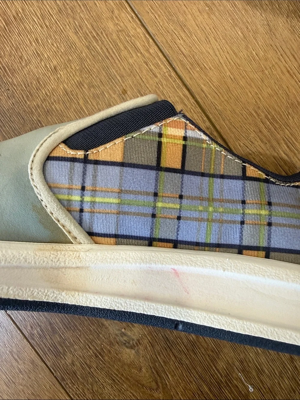 Timberland Men's Slip-On Loafers in Light Blue and Navy Trim. Size 7M